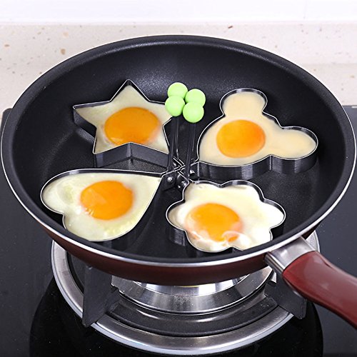 Lancoon 5Pcs Acero Inoxidable Anillos De Huevo Frito Molde Antiadherente Huevo Cocina con Forma De Huevo Frito Pancake Omelets Mold Anillos Anillos para Tortitas De Utensilios De Cocina KT31 Lancoon 5Pcs Acero Inoxidable Anillos De Huevo Frito Molde Antiadherente Huevo Cocina con Forma De Huevo Frito Pancake Omelets Mold Anillos Anillos para Tortitas De Utensilios De Cocina KT31