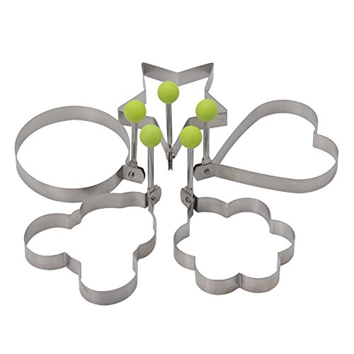 Lancoon 5Pcs Acero Inoxidable Anillos De Huevo Frito Molde Antiadherente Huevo Cocina con Forma De Huevo Frito Pancake Omelets Mold Anillos Anillos para Tortitas De Utensilios De Cocina KT31 Lancoon 5Pcs Acero Inoxidable Anillos De Huevo Frito Molde Antiadherente Huevo Cocina con Forma De Huevo Frito Pancake Omelets Mold Anillos Anillos para Tortitas De Utensilios De Cocina KT31