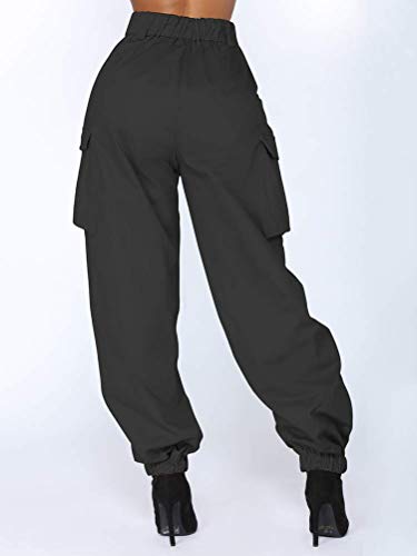 Landove Pantalones largos con cadena y bolsillos Mujer 14 UK/XL Nero B Landove Pantalones largos con cadena y bolsillos Mujer 14 UK/XL Nero B