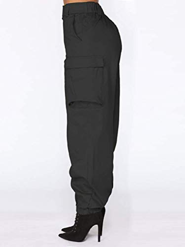 Landove Pantalones largos con cadena y bolsillos Mujer 14 UK/XL Nero B Landove Pantalones largos con cadena y bolsillos Mujer 14 UK/XL Nero B