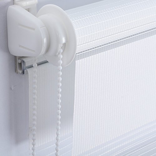 Laneetal Estores Enrollable Noche y Día Persiana Interior Doble Semi-Sombreado Bloquear los Rayos UV Proteger la Privacidad 100% Poliéster 65 x 220 cm Blanco Laneetal Estores Enrollable Noche y Día Persiana Interior Doble Semi-Sombreado Bloquear los Rayos UV Proteger la Privacidad 100% Poliéster 65 x 220 cm Blanco