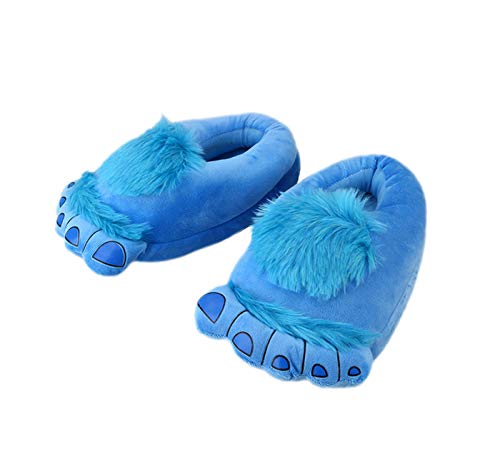 LANFIRE Zapatillas de Monster de Dibujos Animados Creativas de algodón Zapatillas de Felpa caseras Zapatillas de algodón cálido (Blue)