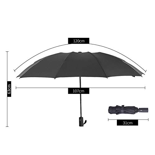 Langchao Paraguas Plegable automático 10K Vinilo Reverso Paraguas al Aire Libre Lluvia Paraguas sombrilla Desanimado 107cm10 Varilla de Paraguas