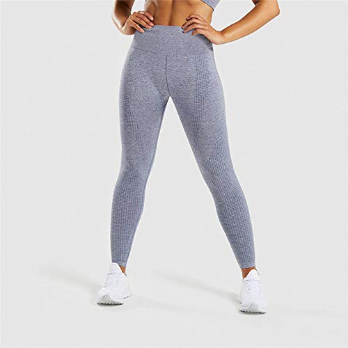 Lange Yogahosen Elastisch Hose Jogginghose,Vital Seamless Energy Gym Leggings,Pantalones de fitness de cintura alta para mujer Compression-Gray_M,Pantalones de yoga de cintura alta Workout Running