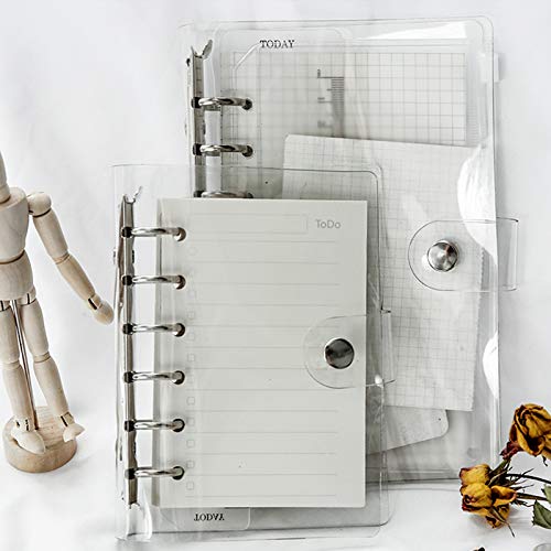 Langing - Funda blanda de PVC para hojas de papel de 6 agujeros, cuaderno, recargable, tamaño A5 estándar, carpeta tipo archivador con anillas de forma redonda, color A5. Langing - Funda blanda de PVC para hojas de papel de 6 agujeros, cuaderno, recargable, tamaño A5 estándar, carpeta tipo archivador con anillas de forma redonda, color A5.