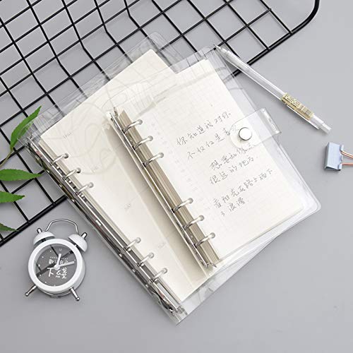 Langing - Funda blanda de PVC para hojas de papel de 6 agujeros, cuaderno, recargable, tamaño A5 estándar, carpeta tipo archivador con anillas de forma redonda, color A5. Langing - Funda blanda de PVC para hojas de papel de 6 agujeros, cuaderno, recargable, tamaño A5 estándar, carpeta tipo archivador con anillas de forma redonda, color A5.