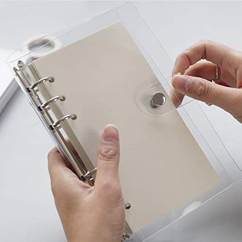Langing - Funda blanda de PVC para hojas de papel de 6 agujeros, cuaderno, recargable, tamaño A5 estándar, carpeta tipo archivador con anillas de forma redonda, color A5.