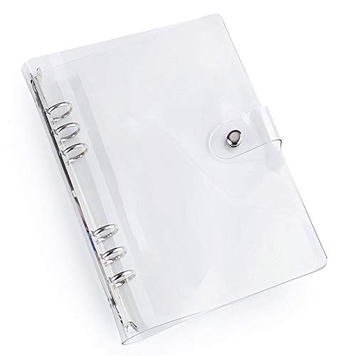 Langing - Funda blanda de PVC para hojas de papel de 6 agujeros, cuaderno, recargable, tamaño A5 estándar, carpeta tipo archivador con anillas de forma redonda, color A5.