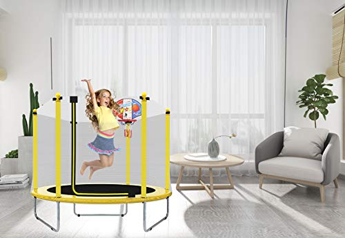 LANGXUN 5FT (150cm) Trampolín Interior / Exterior | para niños Niños Los Mejores Regalos de cumpleaños Buenas Herramientas de Ejercicio (φ150*120)