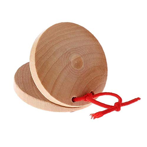 Lankater 2pcs Niños Castañuelas De Madera Finger, Musical Infantil Juguete del Instrumento De Percusión