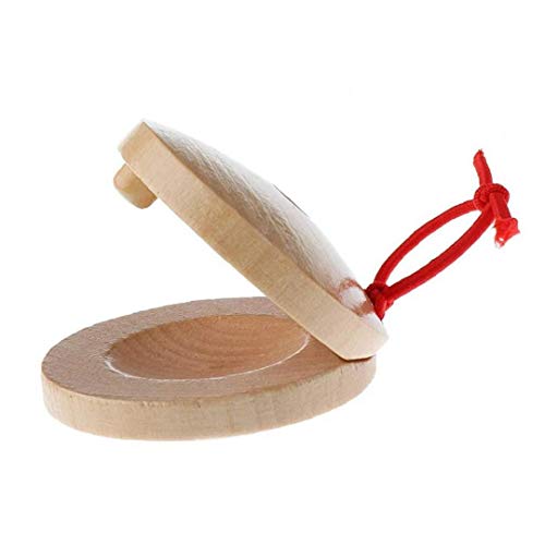 Lankater 2pcs Niños Castañuelas De Madera Finger, Musical Infantil Juguete del Instrumento De Percusión