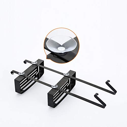 LANN 2-Tier Largo de los estantes de la Puerta con Ganchos Diseño/Drenaje, Acero Inoxidable 304 Baño Ducha Caddides Rakcs de Almacenamiento de champú y cosmética, Ventosa Metal Cesta Colgante, Negro LANN 2-Tier Largo de los estantes de la Puerta con Ganchos Diseño/Drenaje, Acero Inoxidable 304 Baño Ducha Caddides Rakcs de Almacenamiento de champú y cosmética, Ventosa Metal Cesta Colgante, Negro