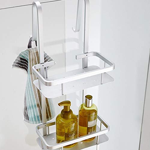 LANN 2-Tier Largo de los estantes de la Puerta con Ganchos Diseño/Drenaje, Aluminio del Espacio de Almacenamiento Baño Ducha Caddies Rakcs de champú y cosmética, Metal Cesta Colgante, 26x14x65cm LANN 2-Tier Largo de los estantes de la Puerta con Ganchos Diseño/Drenaje, Aluminio del Espacio de Almacenamiento Baño Ducha Caddies Rakcs de champú y cosmética, Metal Cesta Colgante, 26x14x65cm