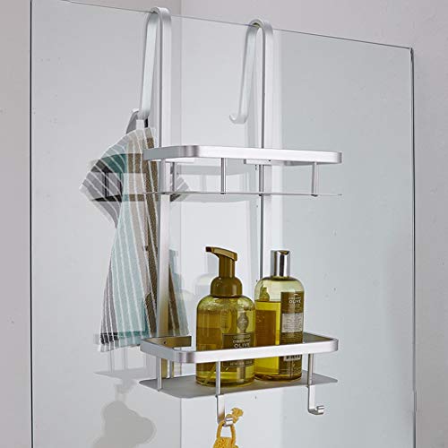 LANN 2-Tier Largo de los estantes de la Puerta con Ganchos Diseño/Drenaje, Aluminio del Espacio de Almacenamiento Baño Ducha Caddies Rakcs de champú y cosmética, Metal Cesta Colgante, 26x14x65cm LANN 2-Tier Largo de los estantes de la Puerta con Ganchos Diseño/Drenaje, Aluminio del Espacio de Almacenamiento Baño Ducha Caddies Rakcs de champú y cosmética, Metal Cesta Colgante, 26x14x65cm