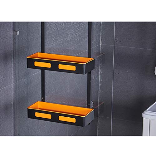 LANN 2-Tier Largo de los estantes de la Puerta con Ganchos/Drenaje Diseño de Aluminio del Espacio Almacenamiento Baño Ducha Caddies Rakcs de champú, acondicionador y cosmética, Ventosa, 35x14x70cm LANN 2-Tier Largo de los estantes de la Puerta con Ganchos/Drenaje Diseño de Aluminio del Espacio Almacenamiento Baño Ducha Caddies Rakcs de champú, acondicionador y cosmética, Ventosa, 35x14x70cm
