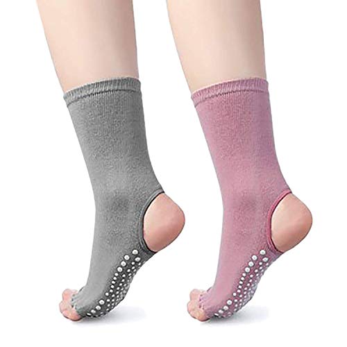 Lannister 2 Pares De Calcetines Del Dedo Las De Del Pie Ropa festiva Mujeres Calcetines Abiertos Del Dedo Del Pie Antideslizantes Para El Yoga Pilates Barre Ballet Bikram Cómodos Calcetines Casuales