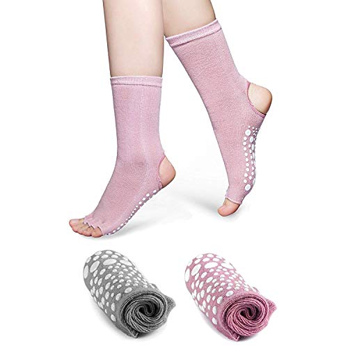 Lannister 2 Pares De Calcetines Del Dedo Las De Del Pie Ropa festiva Mujeres Calcetines Abiertos Del Dedo Del Pie Antideslizantes Para El Yoga Pilates Barre Ballet Bikram Cómodos Calcetines Casuales