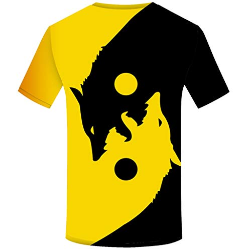 LANSKIRT Camiseta de Manga Corta con Estampado de Cabeza de Lobo Doble para Hombre 2020 Moda, Camisas Casual, Camiseta España Hombre Verano Talla Grande S-XXXL LANSKIRT Camiseta de Manga Corta con Estampado de Cabeza de Lobo Doble para Hombre 2020 Moda, Camisas Casual, Camiseta España Hombre Verano Talla Grande S-XXXL