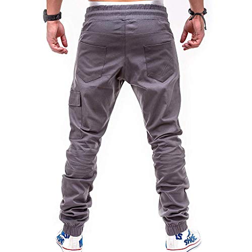 LANSKIRT Hombre Pantalones chandals Jogger Deportivos Urbano Pantalón de Trabajo Ropa Fitness Deporte Pant Gym de Cintura Elastica con Cremallera y Bolsillos