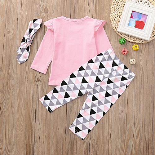 LANSKIRT Ropa para Recién Nacido Infantil bebé niñas Conjunto de Ropa de Trajes De Manga Larga Volantes Letras Impresas Tops + Pantalones + Banda de Pelo Invierno 3PCS LANSKIRT Ropa para Recién Nacido Infantil bebé niñas Conjunto de Ropa de Trajes De Manga Larga Volantes Letras Impresas Tops + Pantalones + Banda de Pelo Invierno 3PCS