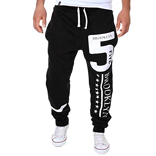 LANSKIRT_Pantalones de Chándal de Hombre con Estampado Digital y Estrella 2019, Pantalón de Trabajo Jogger Sueltos Pantalones de Hip Hop Modernos Overol Deporte