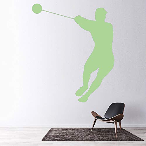 Lanzamiento de martillo Atletismo Deportes Etiqueta de la pared Sala de ejercicios Vinilo Tatuajes de pared Gimnasio Decoración del hogar para sala de estar colore-3 57x68cm