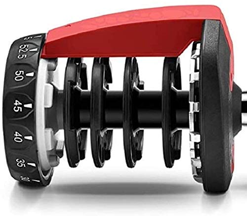LAOLIU Pesas ajustables Mancuernas 24kg hombres mujeres fitness automático 15 engranajes 1S pesos rápidos inteligente resistente al desgaste mancuernas estables de seguridad (rojo)
