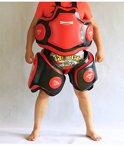 LAOLIU Protector de pecho, MMA, protección corporal, artes marciales profesionales, artes marciales, Muay Thai, Taekwondo, entrenamiento de karate (rojo)