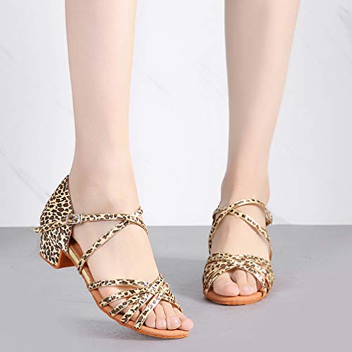 LaoZan Mujer Zapatos de Baile Latino Salón de Tacón Niña Zapatos de Entrenamiento Sandalias de Baile Salsa 2, Tamaño 32 LaoZan Mujer Zapatos de Baile Latino Salón de Tacón Niña Zapatos de Entrenamiento Sandalias de Baile Salsa 2, Tamaño 32