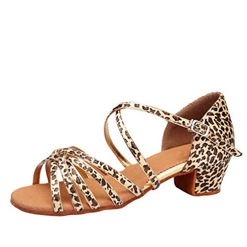 LaoZan Mujer Zapatos de Baile Latino Salón de Tacón Niña Zapatos de Entrenamiento Sandalias de Baile Salsa 2, Tamaño 32 LaoZan Mujer Zapatos de Baile Latino Salón de Tacón Niña Zapatos de Entrenamiento Sandalias de Baile Salsa 2, Tamaño 32