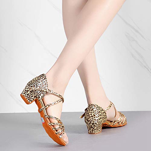 LaoZan Mujer Zapatos de Baile Latino Salón de Tacón Niña Zapatos de Entrenamiento Sandalias de Baile Salsa 2, Tamaño 32 LaoZan Mujer Zapatos de Baile Latino Salón de Tacón Niña Zapatos de Entrenamiento Sandalias de Baile Salsa 2, Tamaño 32