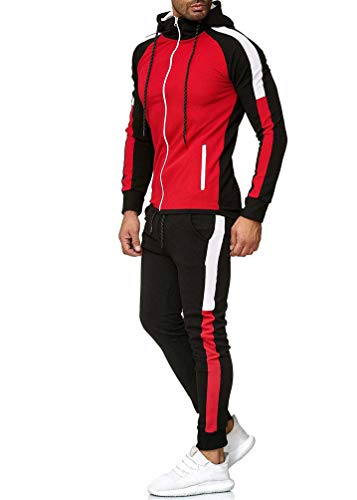 LaoZan Pantalones Chandal para Gym Jogging Hombre 2 Piezas Transpirable Ropa Deportiva Capucha Chaquetas y Abrigos Entretiempo (Estilo3, Asia M)