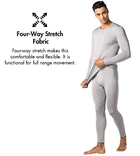 LAPASA Pantalón Térmico Pack de 2 para Hombre (Malla térmica). -Brushed Back Fabric Technique- Calças térmicas M10 (M (Largo 95 cm, Cintura 81-86 cm), Gris 2)