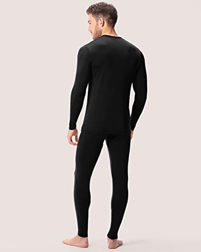 LAPASA Set de Ropa Térmica para Hombre Conjunto Térmico Invierno -Brushed Back Fabric Technique- M11/M57 (M, M11-LIGERO: Special Black (Negro))