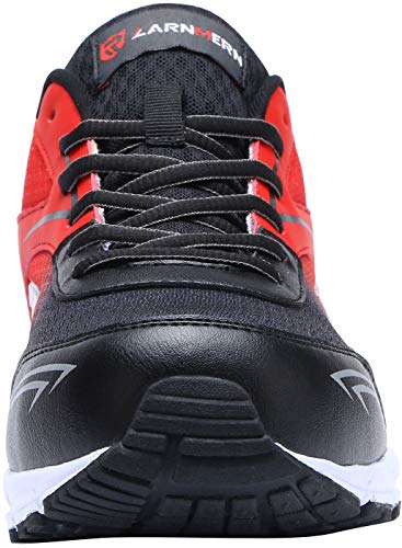 LARNMERN Zapatillas de Seguridad Hombres LM180105 SB Zapatos de Trabajo con Punta de Acero Ultra Liviano Suave y cómodo Transpirable(40 EU,Rojo)