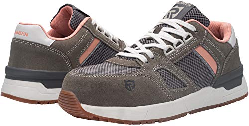 LARNMERN Zapatillas de Seguridad Mujer L9123 SB SRC con Punta de Acero Suave y cómodo Antideslizante 38.5,Gris