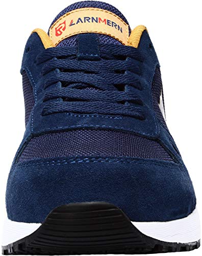 LARNMERN Zapatos de Seguridad para Hombre con Puntera de Acero Zapatillas de Seguridad Trabajo, Calzado de Industrial y Deportiva (41.5 EU, Azul)