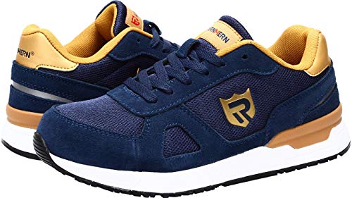 LARNMERN Zapatos de Seguridad para Hombre con Puntera de Acero Zapatillas de Seguridad Trabajo, Calzado de Industrial y Deportiva (41.5 EU, Azul)