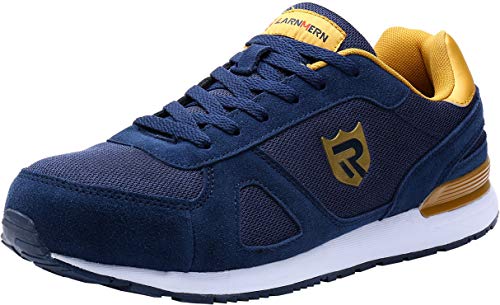 LARNMERN Zapatos de Seguridad para Hombre con Puntera de Acero Zapatillas de Seguridad Trabajo, Calzado de Industrial y Deportiva (41.5 EU, Azul)