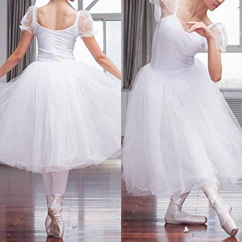 Las Mujeres de la Manga del Soplo del Ballet Blanco Vestido Largo Ballet Tutu Burbuja Falda Trajes de Rendimiento de Danza de Hadas Las Mujeres de la Manga del Soplo del Ballet Blanco Vestido Largo Ballet Tutu Burbuja Falda Trajes de Rendimiento de Danza de Hadas