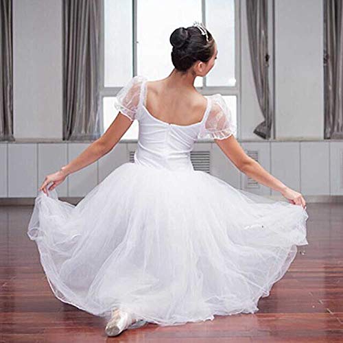 Las Mujeres de la Manga del Soplo del Ballet Blanco Vestido Largo Ballet Tutu Burbuja Falda Trajes de Rendimiento de Danza de Hadas Las Mujeres de la Manga del Soplo del Ballet Blanco Vestido Largo Ballet Tutu Burbuja Falda Trajes de Rendimiento de Danza de Hadas