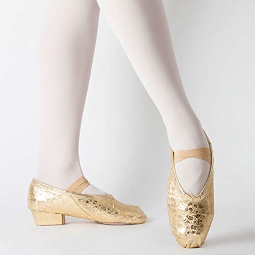 Las Mujeres de Oro Zapatos de Baile Ballet Profesor de Gimnasia Suave Jazz niño Inferior Zapatos de Baile Examen Maestro,Oro,40