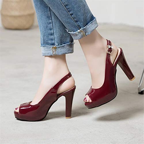 Las Mujeres de Plataforma Alta Bombas de Verano Tobillo Hebilla Correa Peep-Toe Slingback Zapatos Boda Banquete Femme Delgadas Sandalias de tacón Alto