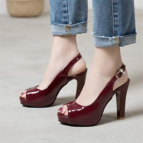 Las Mujeres de Plataforma Alta Bombas de Verano Tobillo Hebilla Correa Peep-Toe Slingback Zapatos Boda Banquete Femme Delgadas Sandalias de tacón Alto