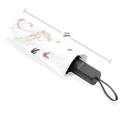 LASINSU Paraguas Resistente a la Intemperie,protección UV,Paraguas Ligero,Resumen Silueta de niña con alas Rosas y Vestido de Flores de Hadas de Primavera,Plegable LASINSU Paraguas Resistente a la Intemperie,protección UV,Paraguas Ligero,Resumen Silueta de niña con alas Rosas y Vestido de Flores de Hadas de Primavera,Plegable