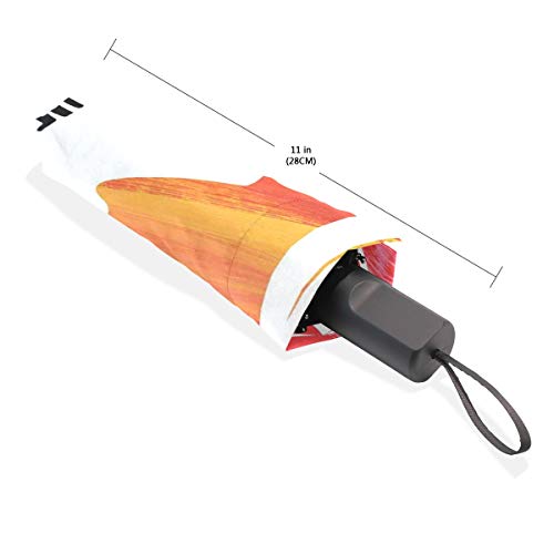 LASINSU Paraguas Resistente a la Intemperie,protección UV,Silueta de acrílico de una niña con una Flor y Rayas Pinceladas remolinos LASINSU Paraguas Resistente a la Intemperie,protección UV,Silueta de acrílico de una niña con una Flor y Rayas Pinceladas remolinos