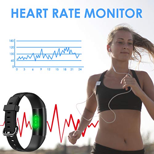 LATEC Pulsera Actividad, Pantalla de Color Reloj Inteligente Impermeable IP68 con Visualización del Tiempo 14 Modos de Multi-Deporte Pulsómetros Contador de Calorias Monitor