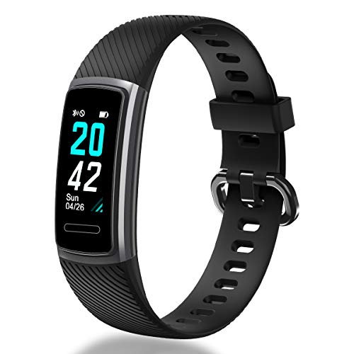 LATEC Pulsera Actividad, Pantalla de Color Reloj Inteligente Impermeable IP68 con Visualización del Tiempo 14 Modos de Multi-Deporte Pulsómetros Contador de Calorias Monitor