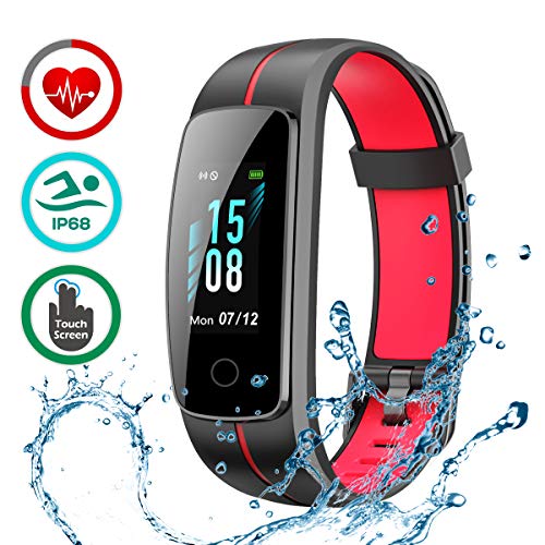 LATEC Pulsera Actividad [Última Versión], Pulsera de Actividad Inteligente Pantalla Color Reloj con Pulsómetro Impermeable IP68 Podómetroómetro