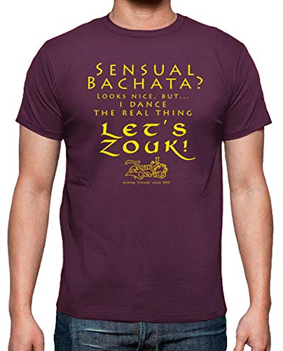 latostadora - Camiseta Bachata Front - Kizomba para Hombre Burdeos M